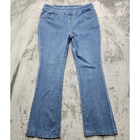 Woman Within Denim - Woman Within Jeans 18W TALL Blue Bootcut Pull On Elastic Waist Stretch Denim
